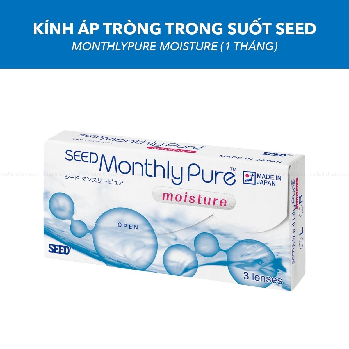  Kính Áp Tròng Trong Suốt SEED MonthlyPure Moisture (1 Tháng) 