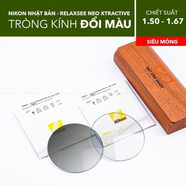 Tròng Kính Đổi Màu Nikon Relaxsee Neo Transitions XTRActive 1.50/ 1.59/ 1.60/ 1.67