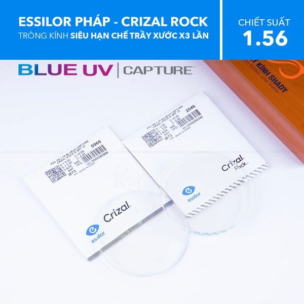 Tròng Kính Chống Ánh Sáng Xanh Blue UV Crizal® Rock™ Essilor 1.56