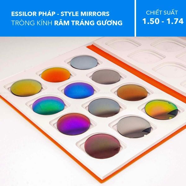 Tròng Kính Râm Tráng Gương Essilor Style Mirrors