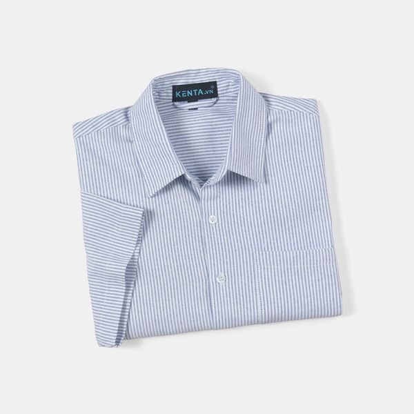  Sơ Mi Tay Ngắn Sọc Nhỏ Vải Oxford SMN0100 