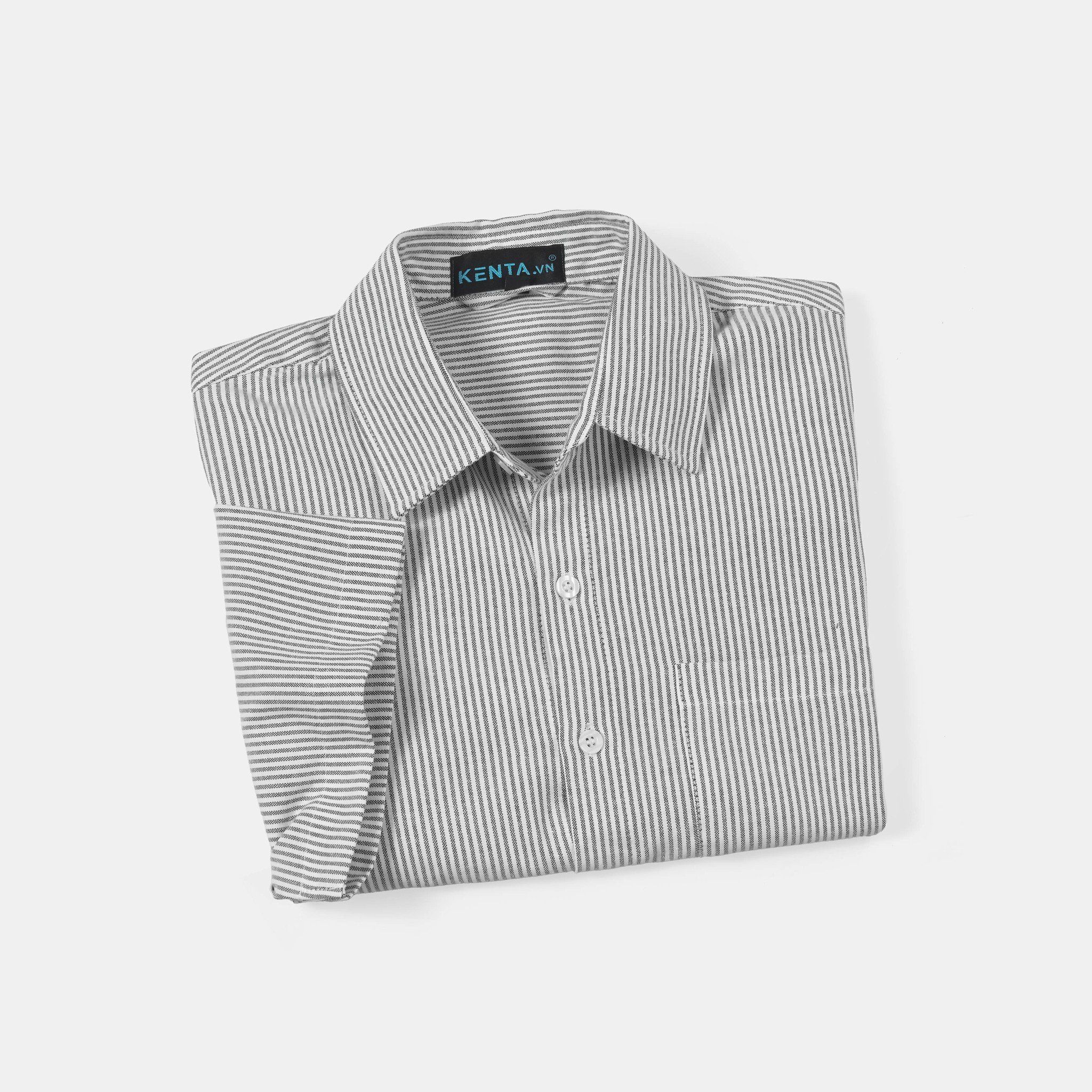  Sơ Mi Tay Ngắn Sọc Nhỏ Vải Oxford SMN0100 