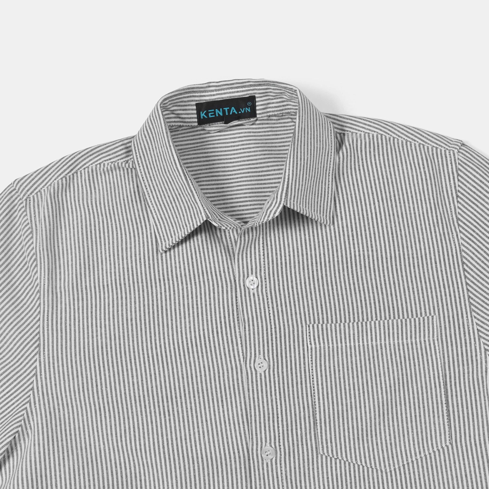  Sơ Mi Tay Ngắn Sọc Nhỏ Vải Oxford SMN0100 