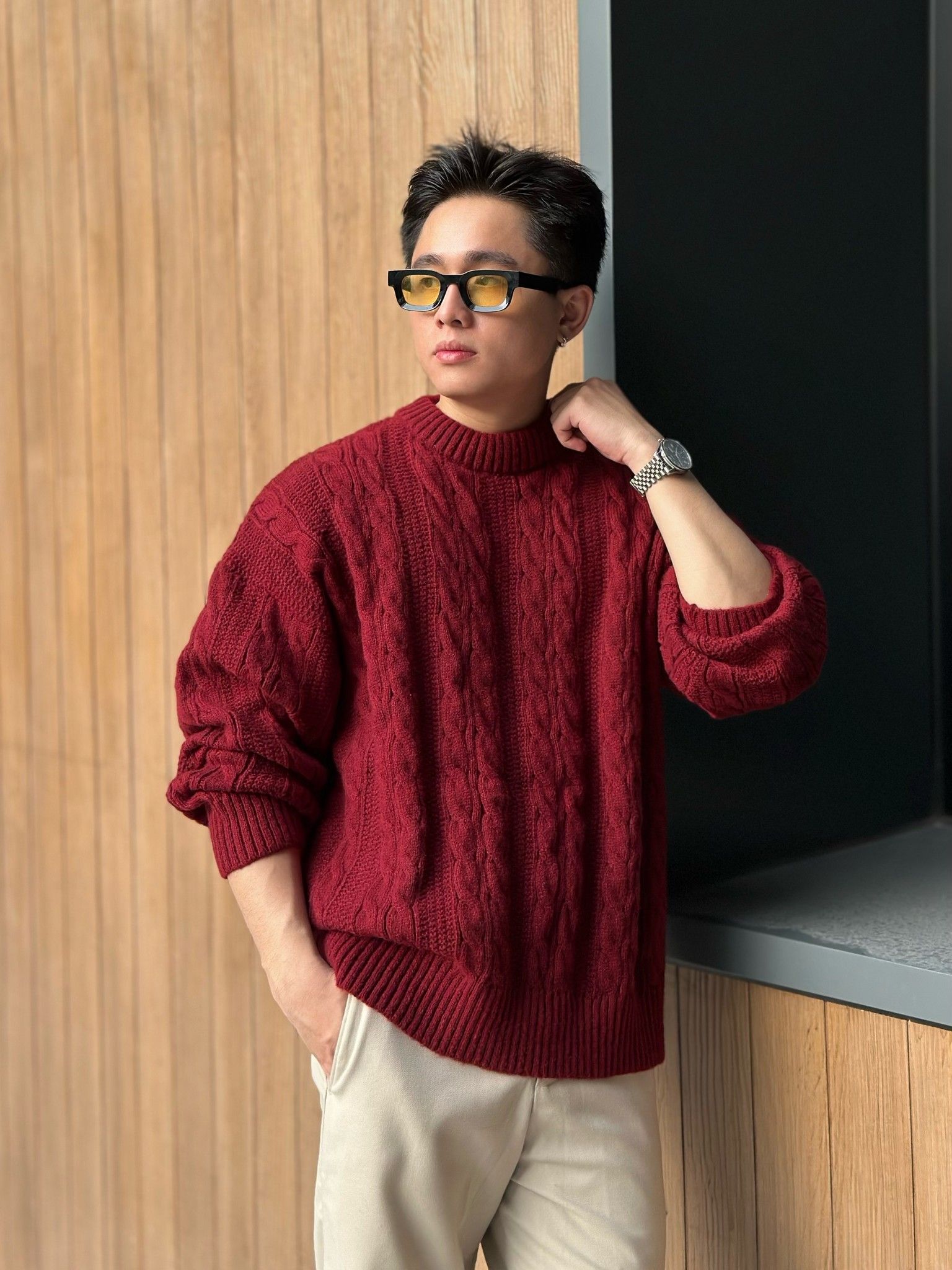  Áo Len Dệt Kim Cổ Tròn Dày Dặn AKL0009 