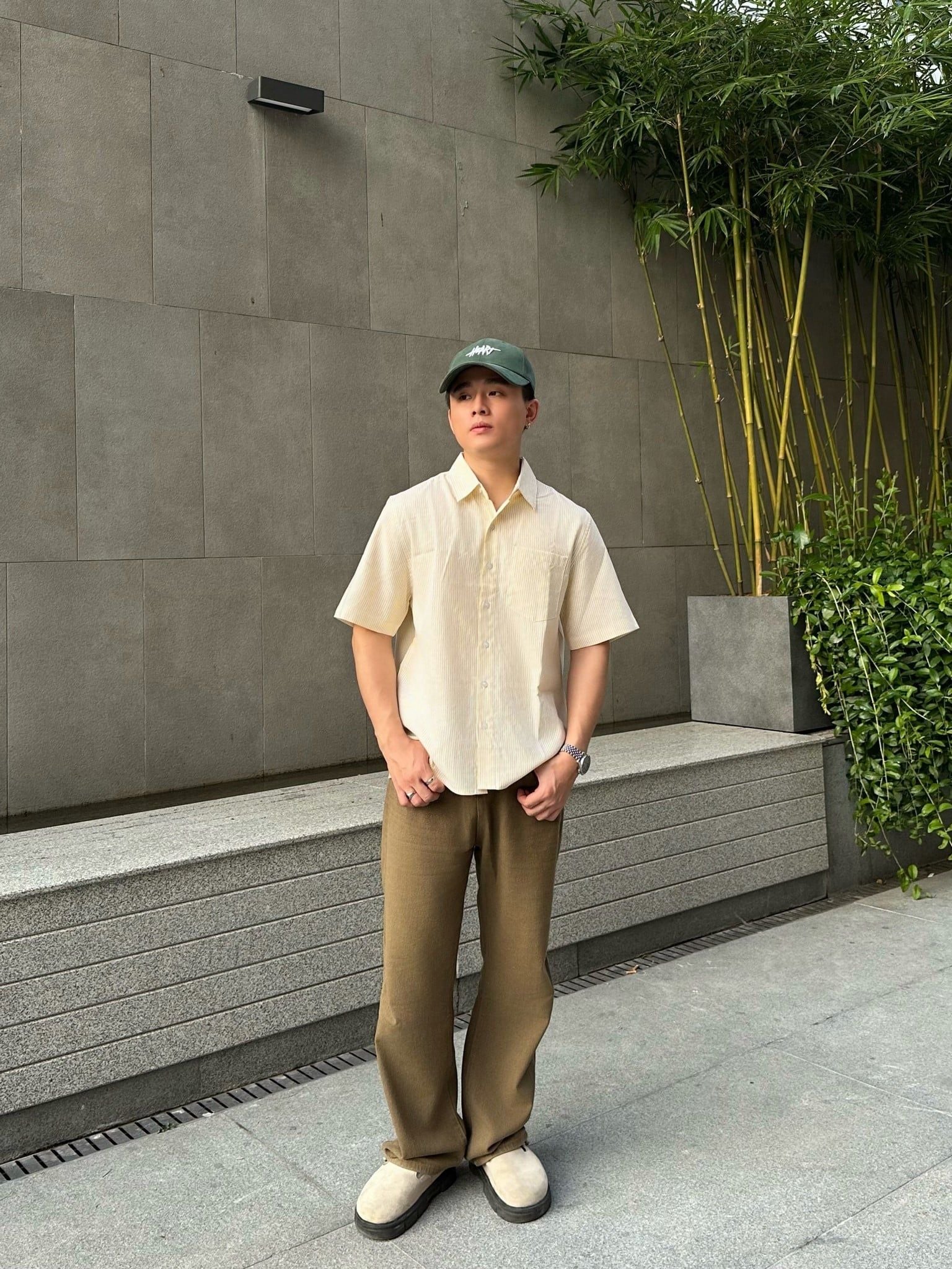  Sơ Mi Tay Ngắn Sọc Nhỏ Vải Oxford SMN0100 