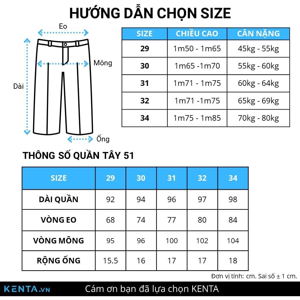  Quần Tây Nam Ống Slim Vải Dày QTA0051 