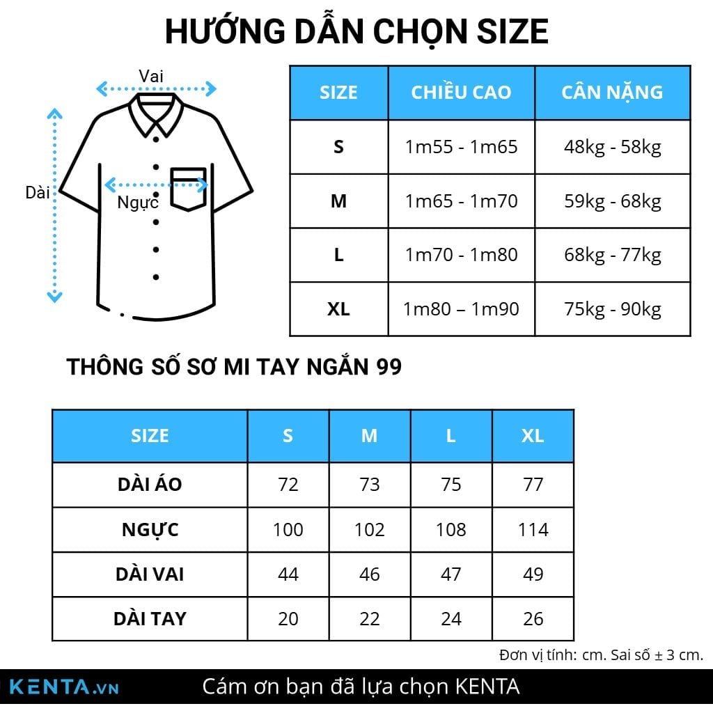  Sơ Mi Nam Tay Ngắn Pure Cotton SMN0099 