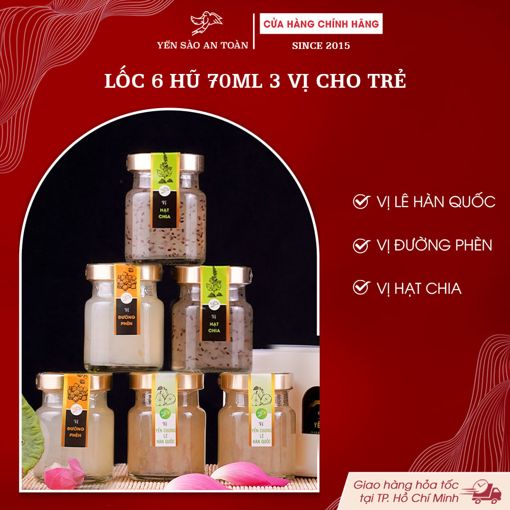 2026 - Lốc 6 lọ yến 70ml DÀNH CHO TRẺ EM