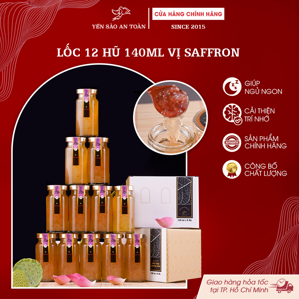 2026 - Lốc thanh lịch 12 lọ yến 140ml vị NHỤY HOA NGHỆ TÂY