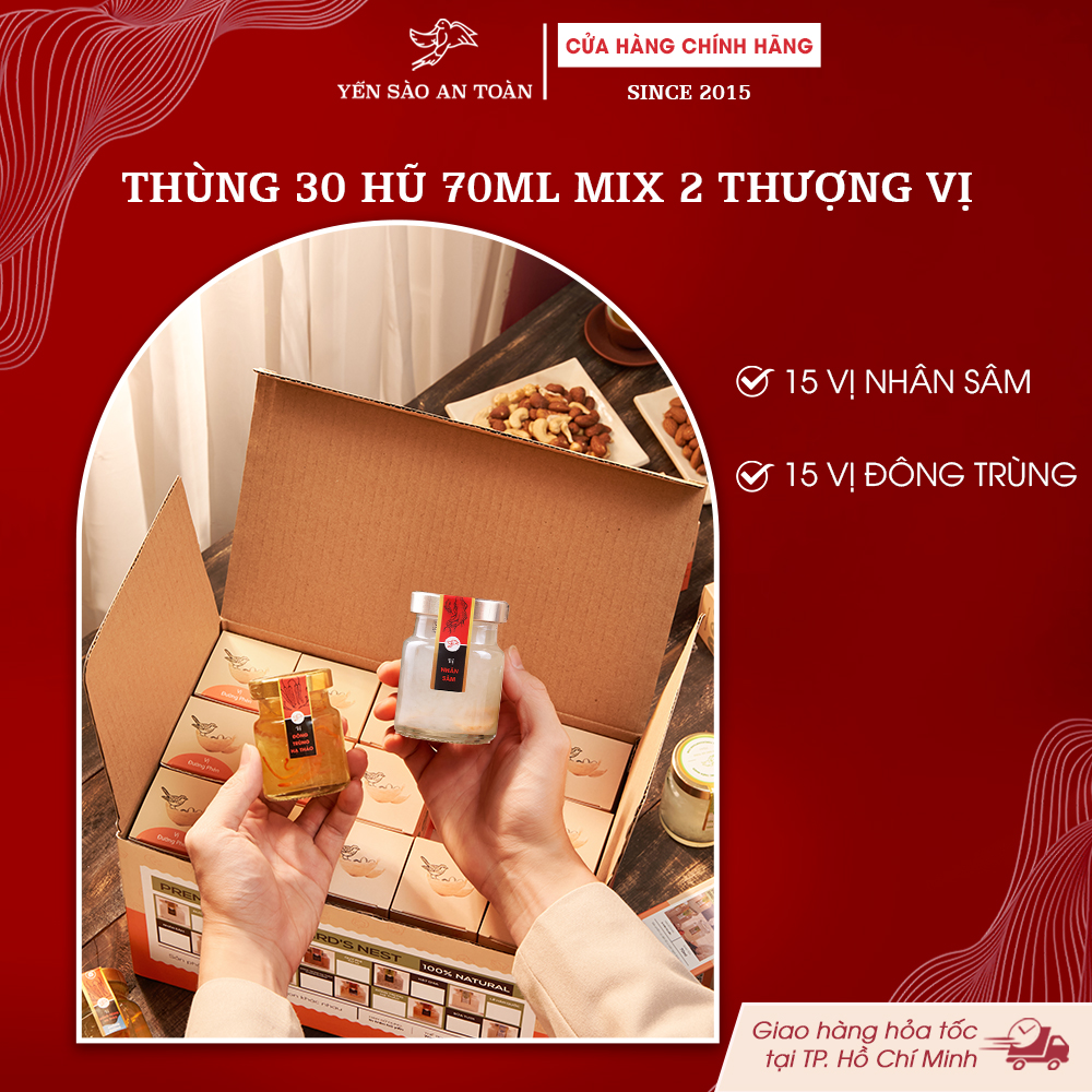 2026 - Thùng 30 Lọ Yến 70ml dành cho Ông Bà, đỉnh cao bồi bổ
