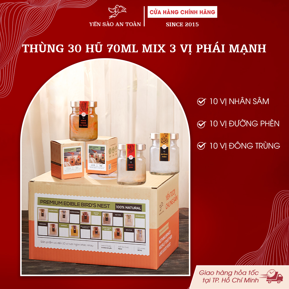 2026 - Thùng 30 Lọ Yến 70ml dành cho Phái Mạnh, Phong Độ Đàn Ông