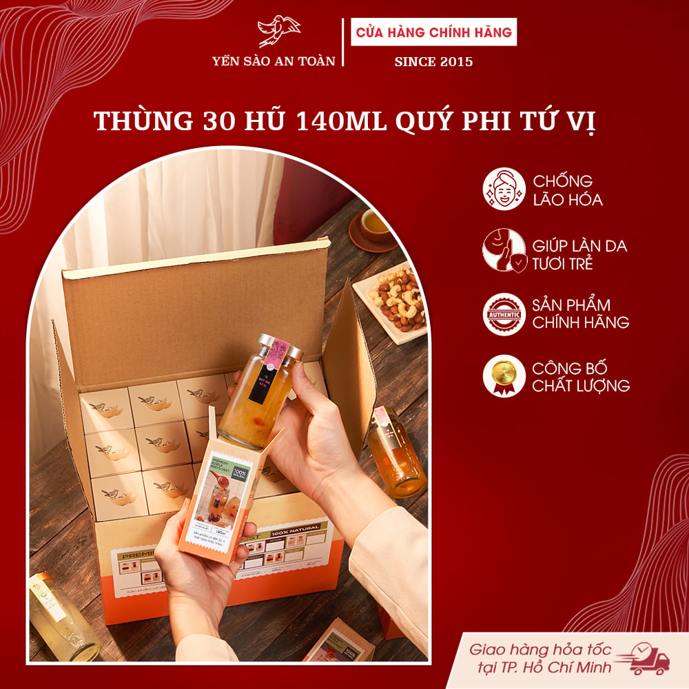 2026 - Thùng 30 lọ yến 140ml Tứ Vị Quý Phi