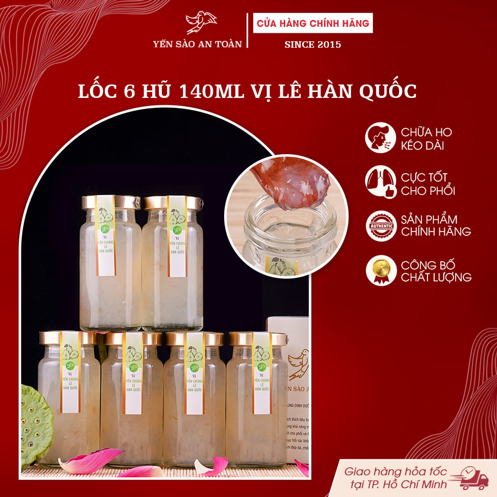 2026 - Hộp thanh lịch 6 lọ Yến 140ml vị Lê