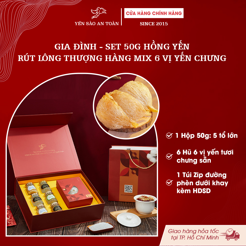 2026 -  HỘP QUÀ 50G VIP ĐẠI LỢI HỒNG YẾN RÚT LÔNG THƯỢNG HẠNG