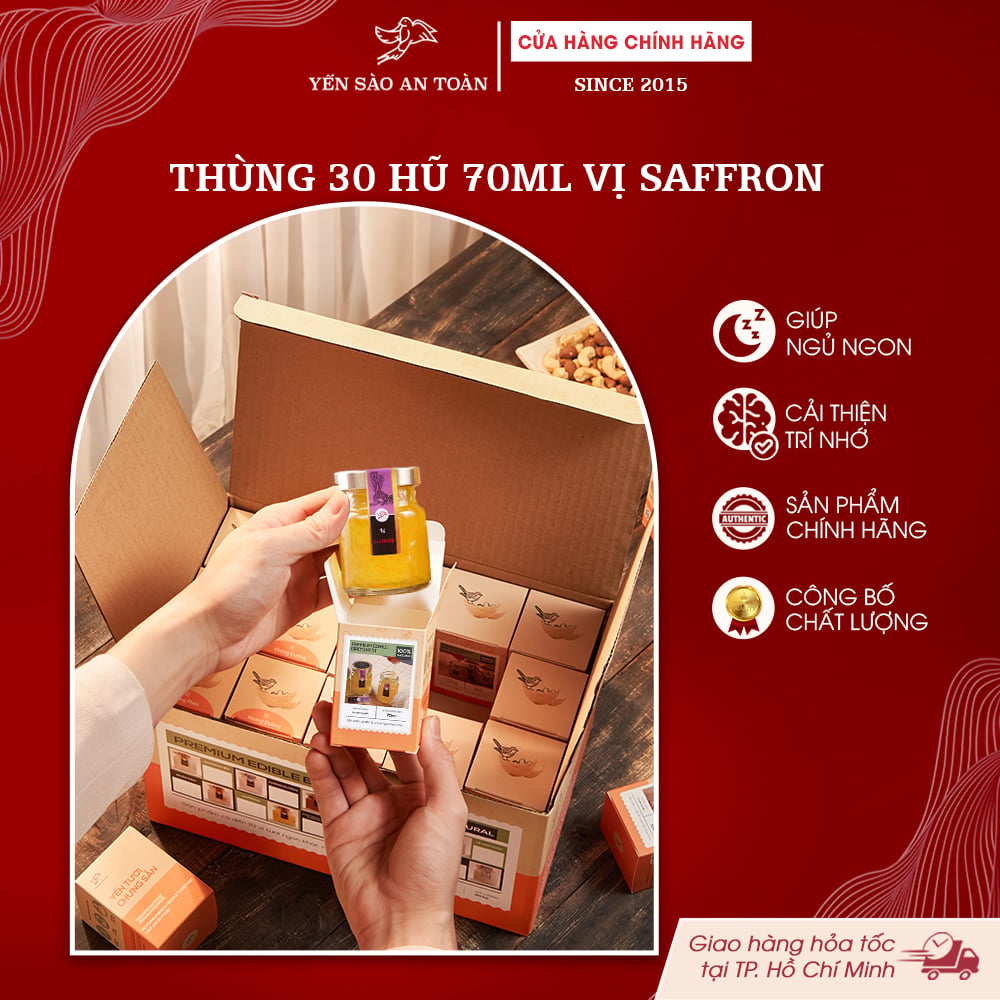 2026 - Thùng 30 Lọ Yến 70ml vị nhuỵ hoa nghệ tây
