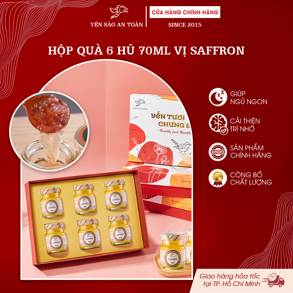 2026 - Hộp quà 6 lọ yến 70ml VỊ NHỤY HOA NGHỆ TÂY