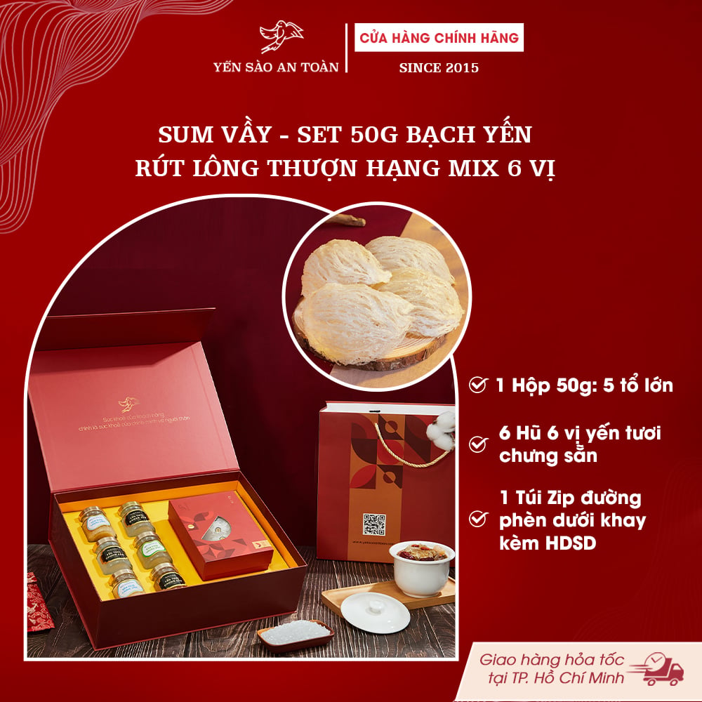 2026 -  HỘP QUÀ VIP ĐẠI LỢI YẾN NGUYÊN TỔ RÚT LÔNG THƯỢNG HẠNG 50G