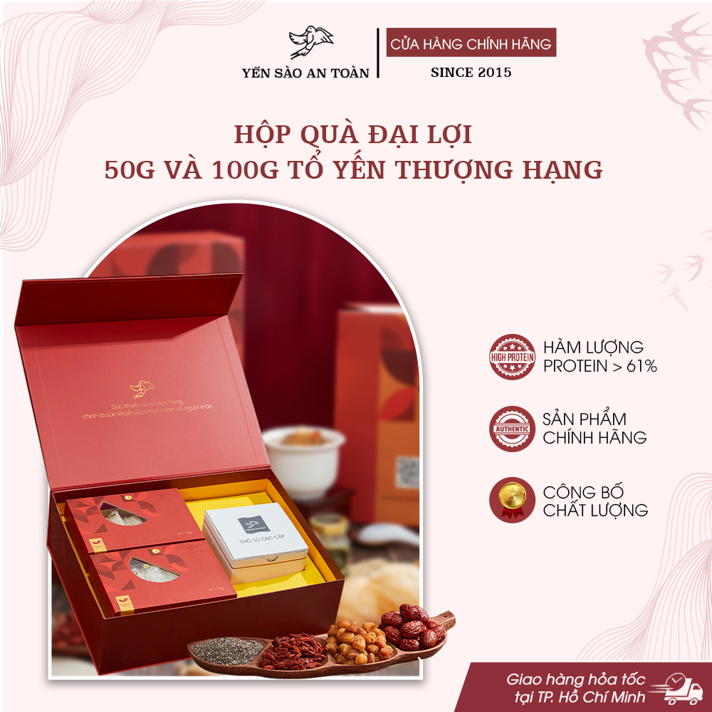 2026 -  HỘP QUÀ 100G VIP ĐẠI LỢI YẾN CHÂN RÚT LÔNG HẢO HẠNG