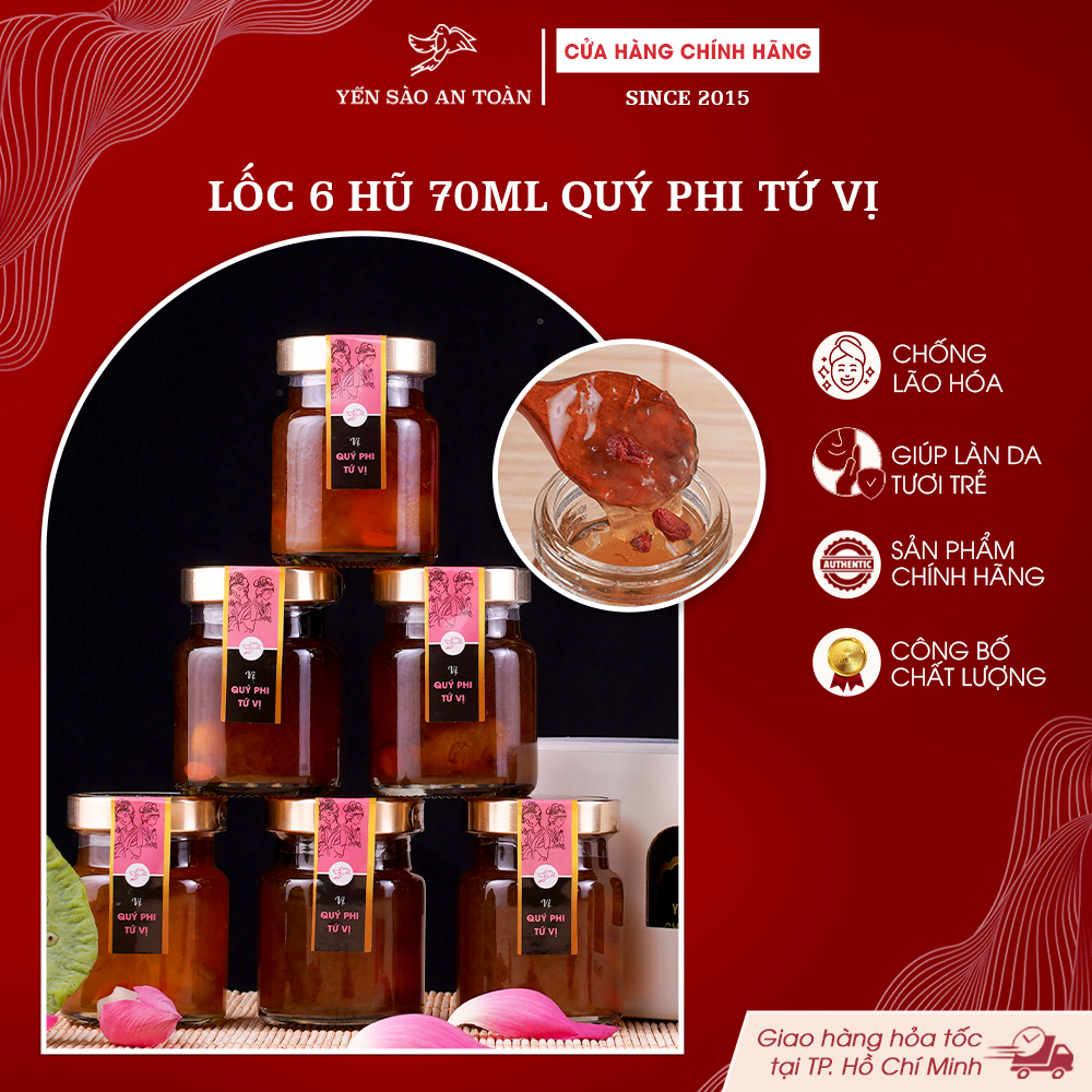2026 - Lốc 6 lọ yến 70ml TỨ VỊ QUÝ PHI