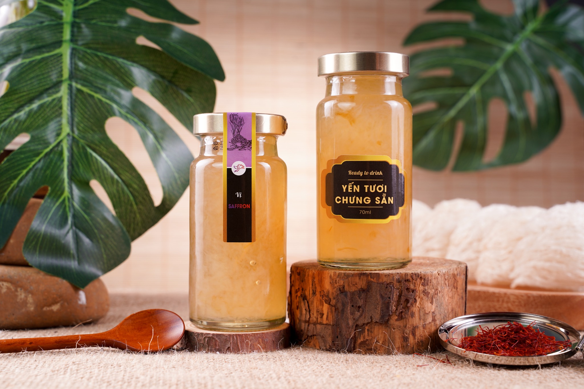 2026 - Vị số 8 - 140ml - Yến tươi chưng sẵn với Saffron Bahraman cao cấp hũ 140ml từ Yến Sào An Toàn