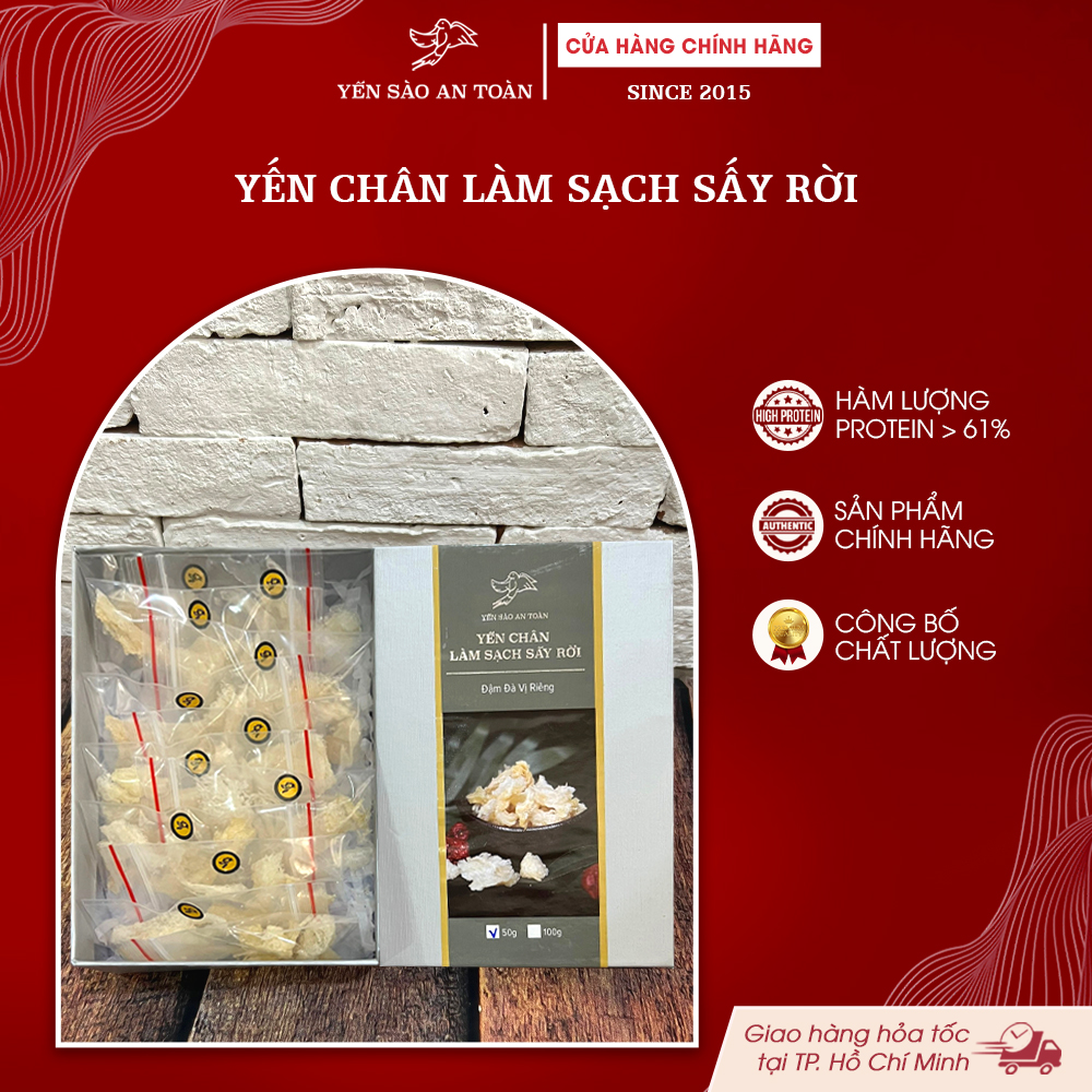 2026 -  HỘP 100G YẾN CHÂN RÚT LÔNG HẢO HẠNG, COMBO VÀ ĐƯỜNG PHÈN