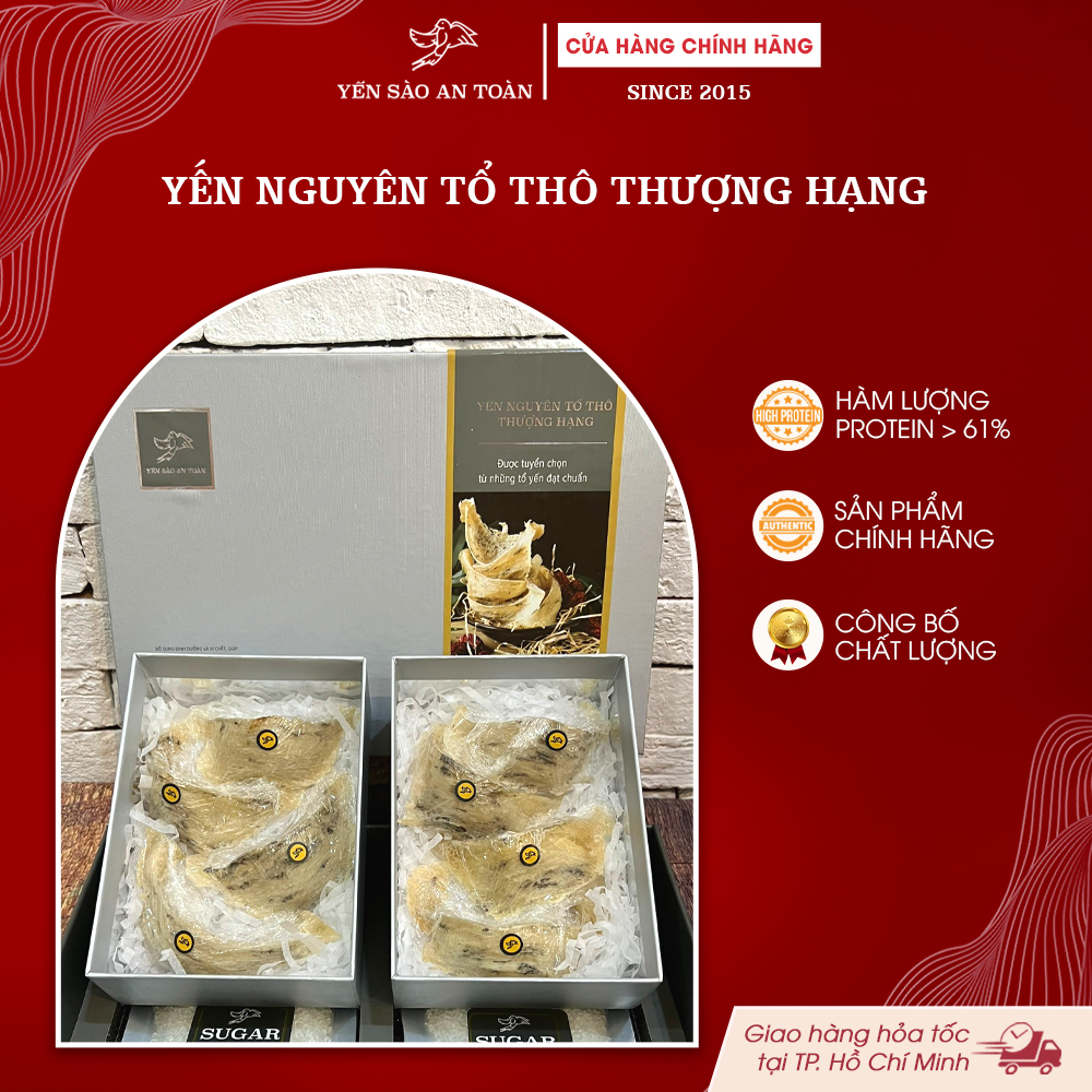 2026 -  HỘP 50G YẾN NGUYÊN TỔ CÒN LÔNG LOẠI 1, COMBO VÀ ĐƯỜNG PHÈN