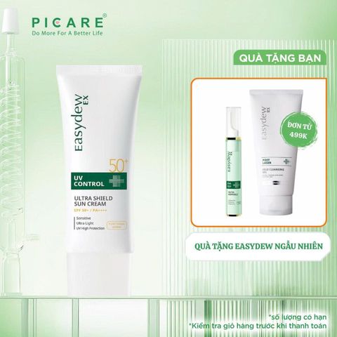 Kem Chống Nắng Mỏng Nhẹ, Thấm Nhanh Hỗ Trợ Phục Hồi Da Tổn Thương Easydew EX UV Control Ultra Shield Sun Cream SPF50+ 50ml