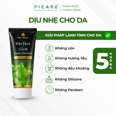 Sữa rửa mặt tạo bọt Rau má giúp làm sạch sâu và giảm bã nhờn Pax Moly Perfect Cica Foam Cleanser 100ml