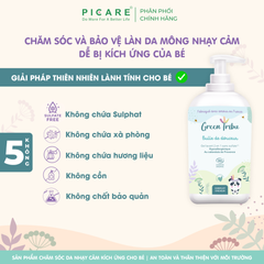Gel tắm gội 2 trong 1 hỗ trợ da nhạy cảm, dễ kích ứng cho bé Green Tribu Bulle de douceur 500ml