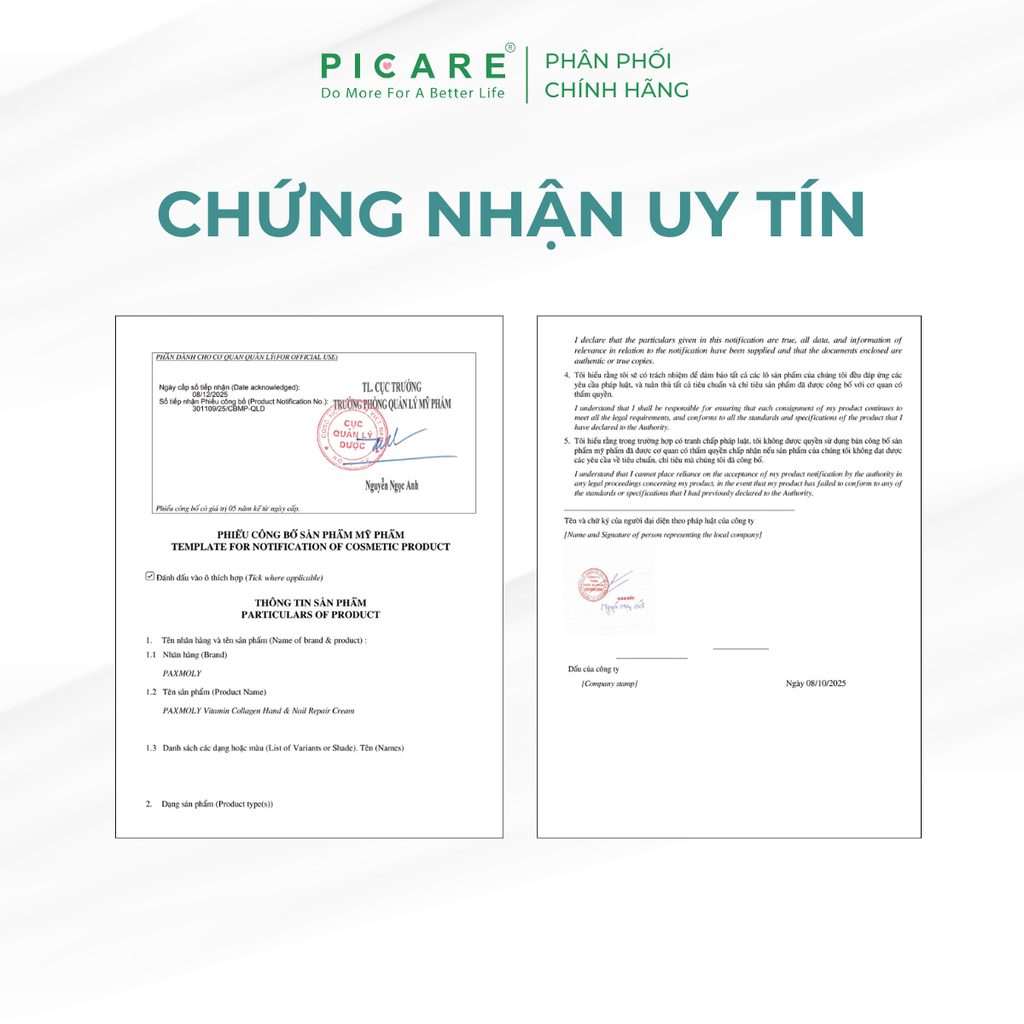 Kem dưỡng ẩm cho da tay và móng tay Pax Moly Vitamin Collagen Hand & Nail Repair Cream 100ml