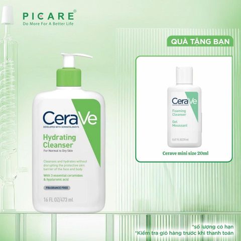 Sữa rửa mặt dành cho da thường đến da khô CeraVe Hydrating Cleanser ( 88ml , 236ml , 473ml )