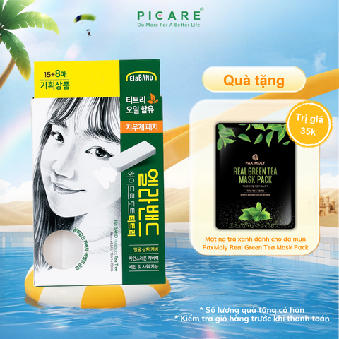 Miếng dán mụn che khuyết điểm và giảm mụn Elaband Hydro Dot Tea Tree (Hộp 23 miếng)