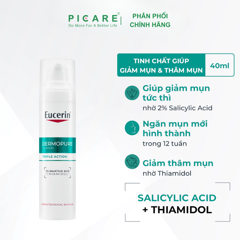 Tinh Chất Giảm Thâm & Dưỡng Sáng Cho Da Mụn Eucerin Dermopure Tripple Action 40ml