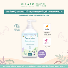 Gel tắm gội 2 trong 1 hỗ trợ da nhạy cảm, dễ kích ứng cho bé Green Tribu Bulle de douceur 500ml