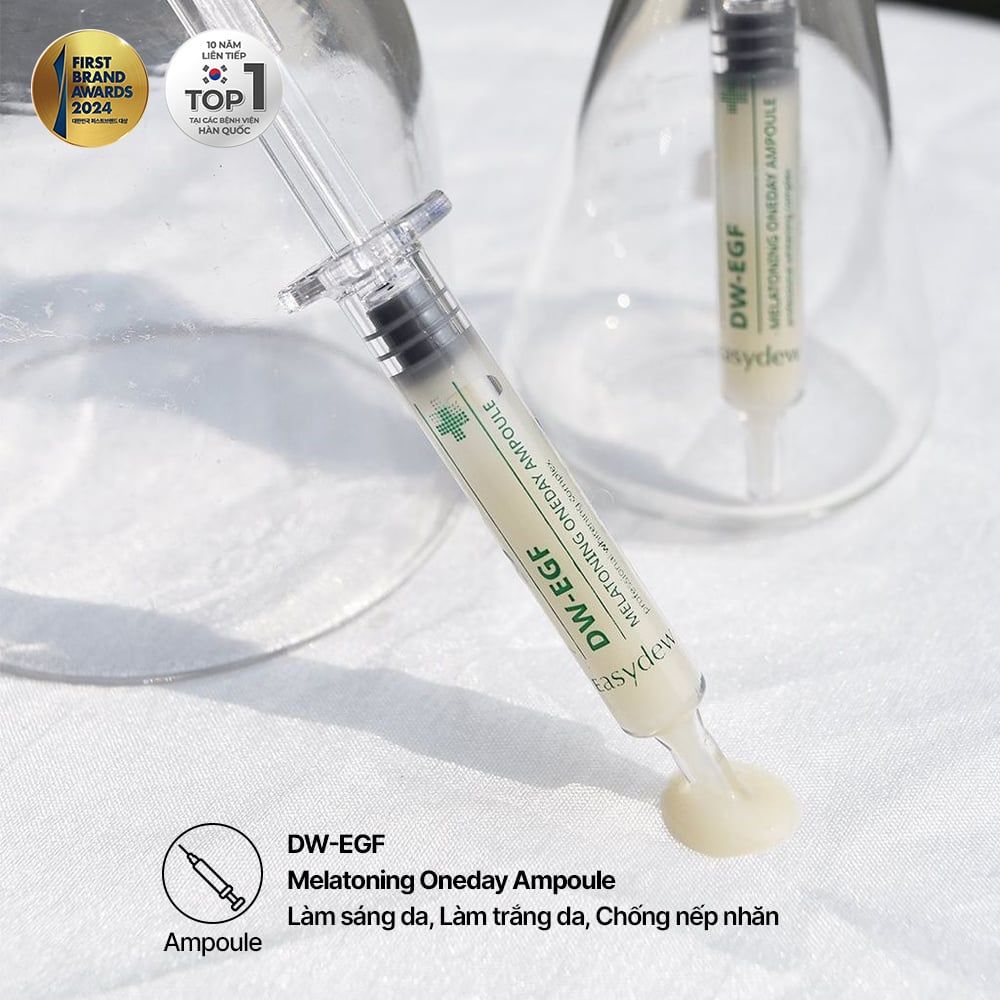 Tinh Chất Giảm Đốm Nâu, Giúp Đều Màu Da Easydew DW-EGF Melatoning Oneday Ampoule (1ml*7 ống)