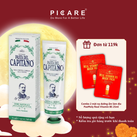 Kem đánh răng Pasta del Capitano 1905 Herbal (Thảo mộc tự nhiên) – 75ml