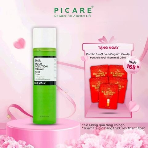 Nước hoa hồng rau má giúp làm dịu và dưỡng ẩm cho da PaxMoly Dr. JK MULTI Solution Vitamin Cica Toner 160ml