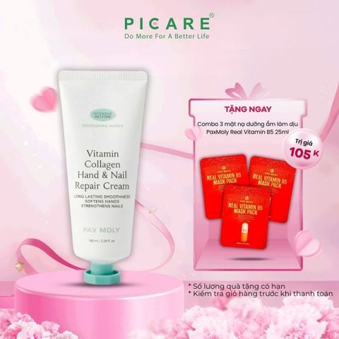 Kem dưỡng ẩm cho da tay và móng tay PaxMoly Vitamin Collagen Hand & Nail Repair Cream 100ml