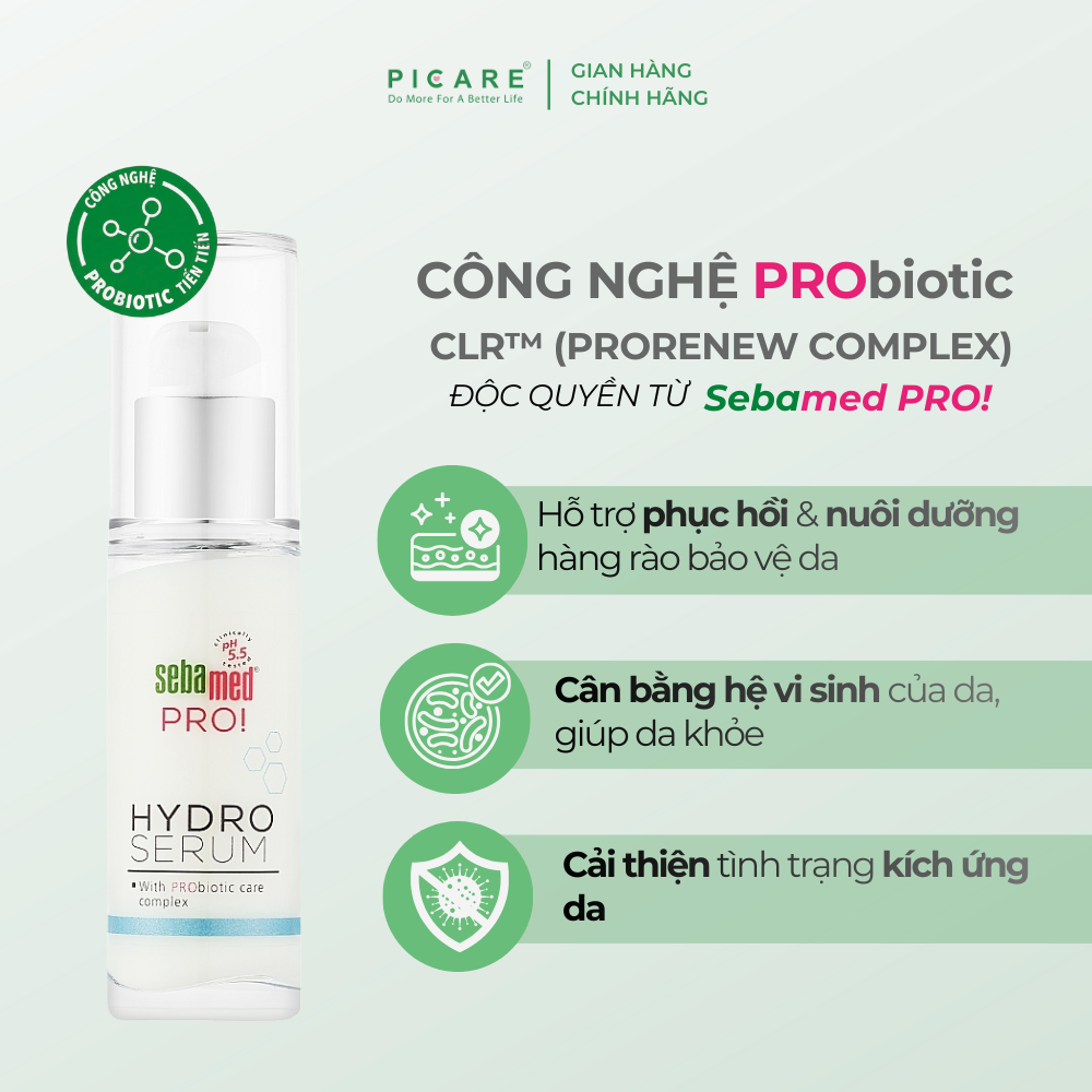 [10/2026 ] Tinh chất làm sáng, dưỡng ẩm và cân bằng hệ vi sinh Sebamed PRO! Hydro Serum 30ml