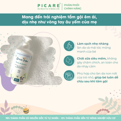 Gel tắm gội 2 trong 1 hỗ trợ da nhạy cảm, dễ kích ứng cho bé Green Tribu Bulle de douceur 500ml