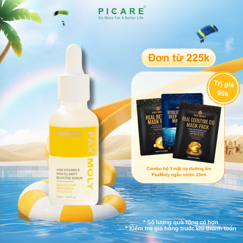 Tinh chất giúp dưỡng sáng, cải thiện độ đàn hồi cho da Pax Moly AHA Vitamin E Skin Clarity Booster Serum 30ml