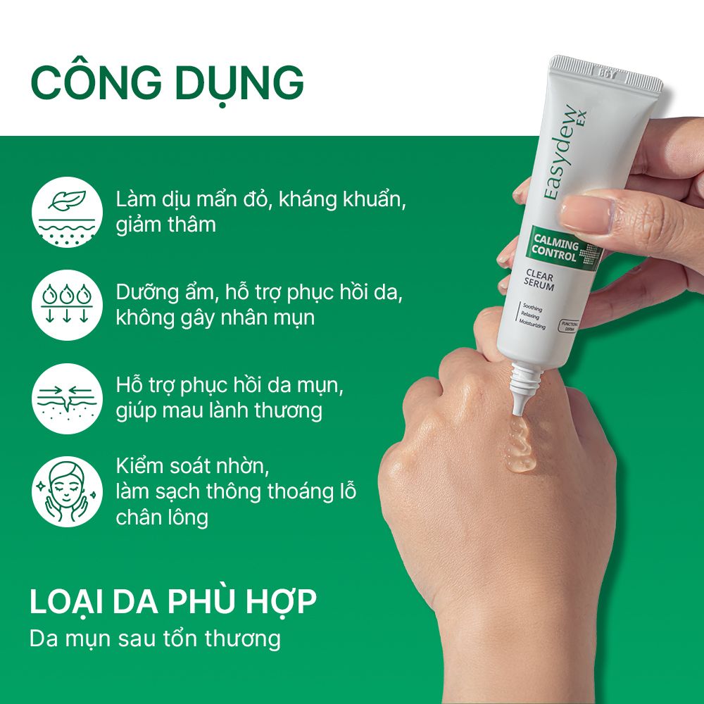 Serum Cung Cấp Dưỡng Chất Cho Da Mụn Sau Tổn Thương Easydew Ex Calming Control Clear Serum 30ml