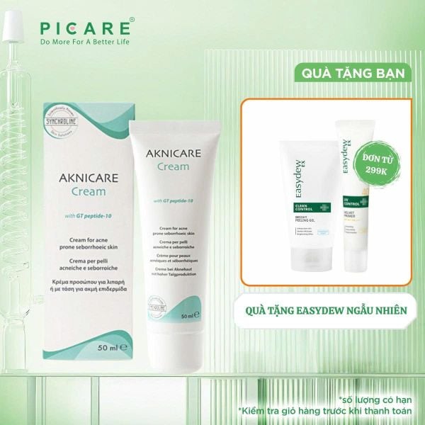 Kem kiểm soát giảm tăng tiết bã nhờn và dưỡng ẩm cho da mụn giảm mụn sưng viêm Aknicare Cream 50ml
