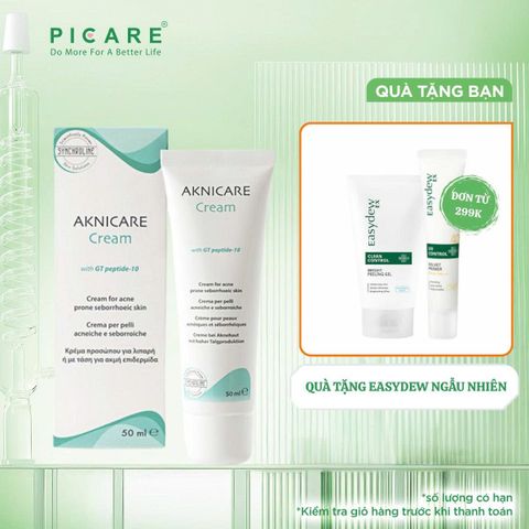 Kem kiểm soát giảm tăng tiết bã nhờn và dưỡng ẩm cho da mụn giảm mụn sưng viêm Aknicare Cream 50ml