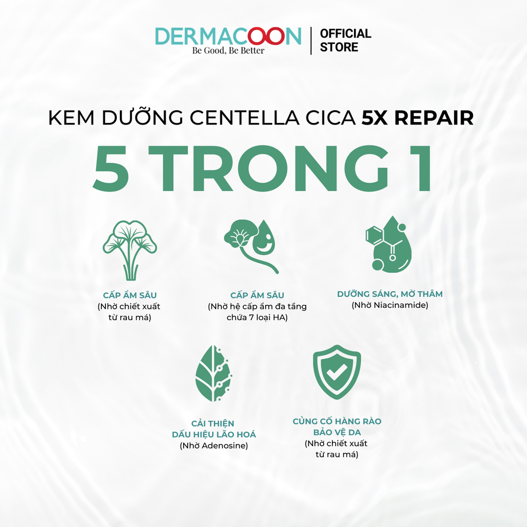 Kem dưỡng rau má giúp cấp ẩm sâu làm dịu và phục hồi cho da Pax Moly Centella Cica 5X Repair Cream 100g