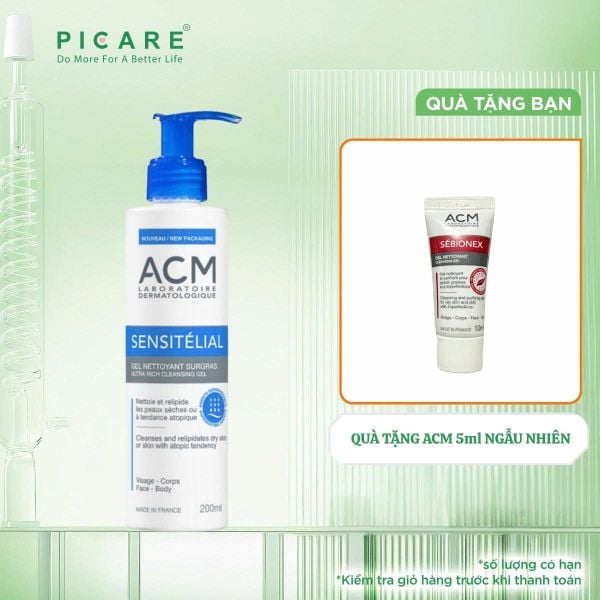 Sữa Rửa Mặt Dành Cho Da Nhạy Cảm ACM Sensitelial Cleansing Gel 200ml
