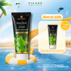 Sữa rửa mặt tạo bọt Rau má giúp làm sạch sâu và giảm bã nhờn PaxMoly Perfect Cica Foam Cleanser 100ml