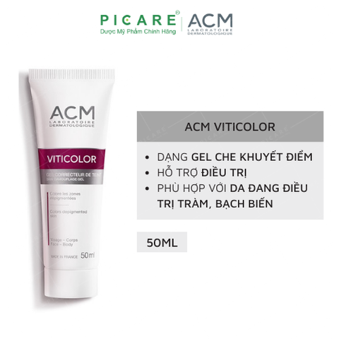 Gel Che Khuyết Điểm Chàm, Bạch Biến ACM Viticolor Skin Camouflage Gel 50ml