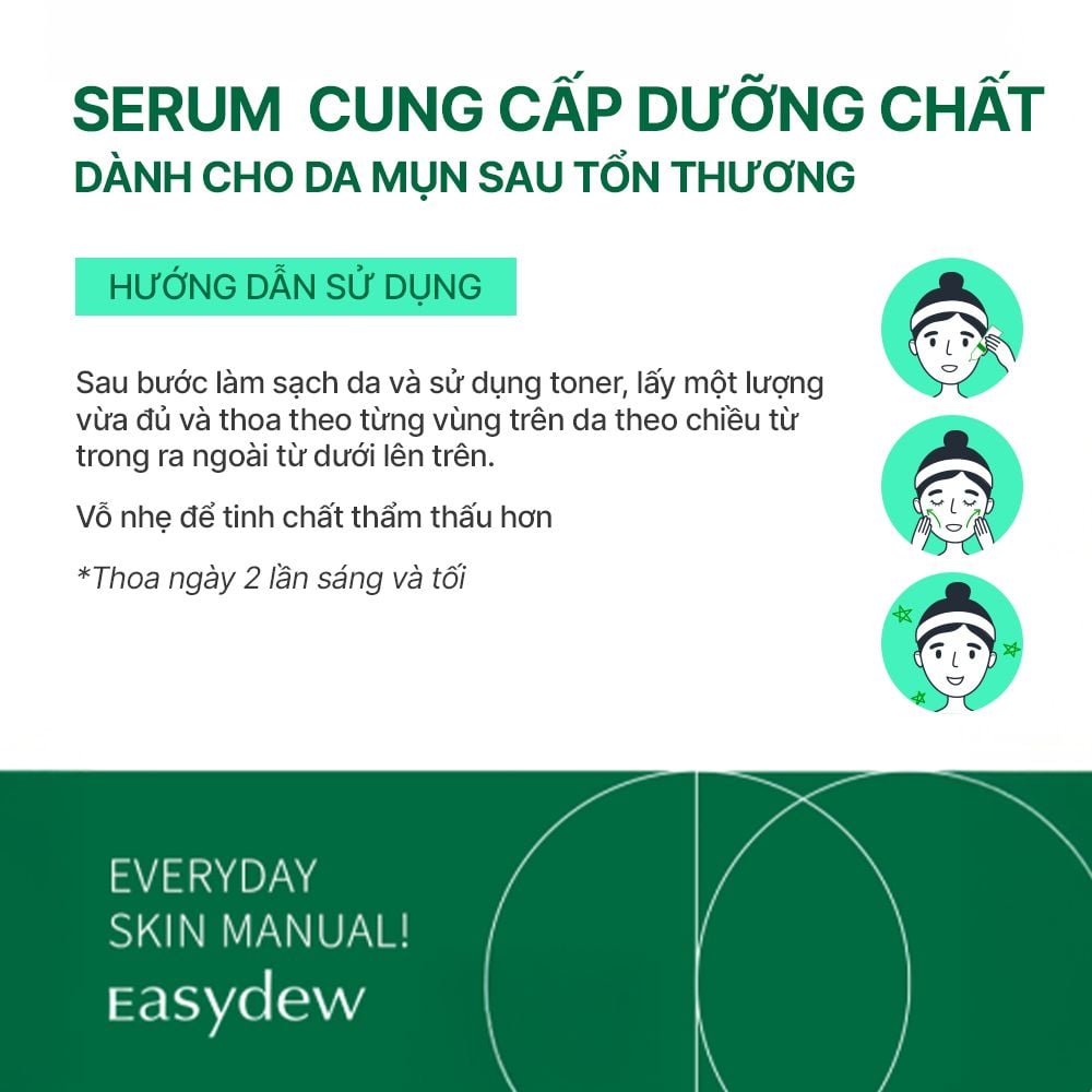 Serum Cung Cấp Dưỡng Chất Cho Da Mụn Sau Tổn Thương Easydew Ex Calming Control Clear Serum 30ml