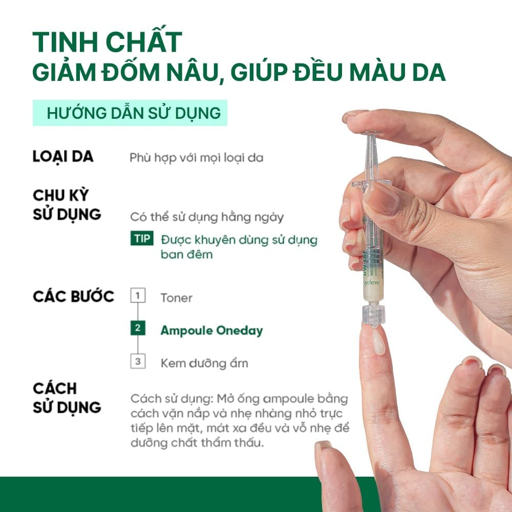 Tinh Chất Giảm Đốm Nâu, Giúp Đều Màu Da Easydew DW-EGF Melatoning Oneday Ampoule (1ml*7 ống)